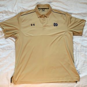 Men’s 2XL Notre Dame Gold Under Armour Polo